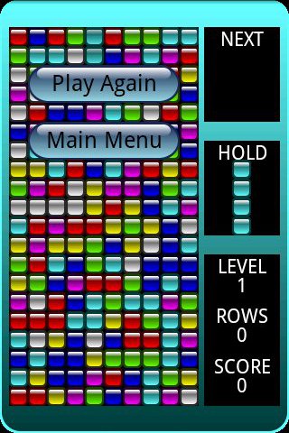 Even the game over screen reuses the same shiny square for graphics.